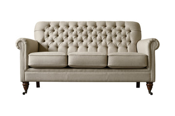 George | 3 Seater Sofa | Heather Herringbone Flax
