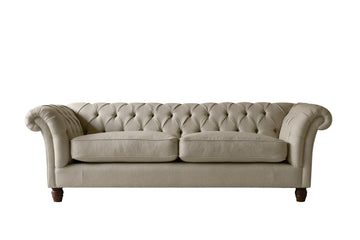 Grosvenor | 3 Seater Sofa | Heather Herringbone Flax