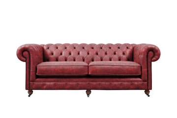 Grand Chesterfield | 3 Seater Sofa | Vintage Oxblood