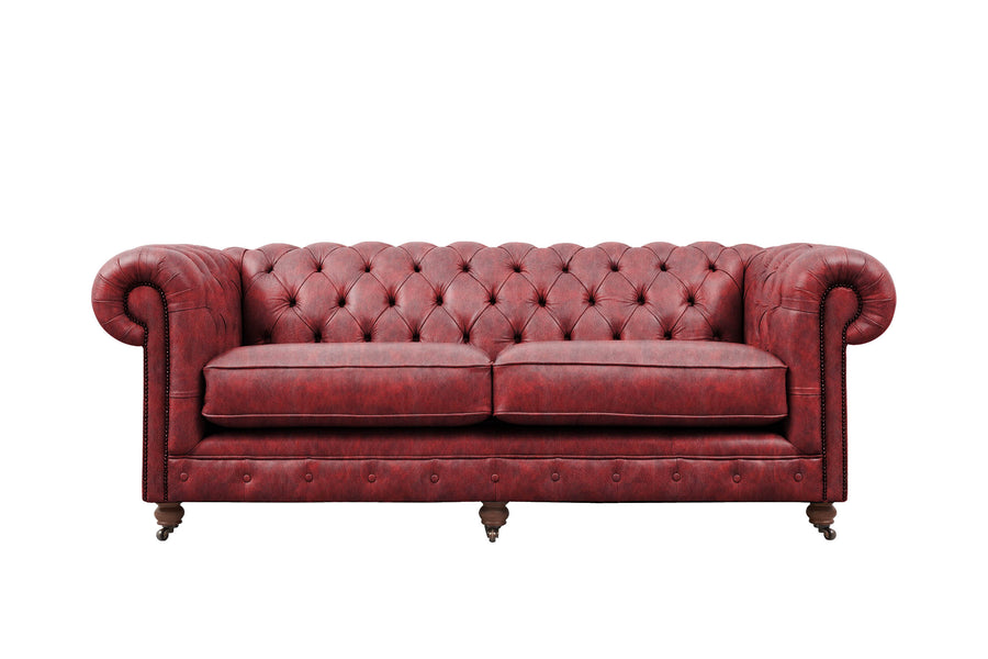 Grand Chesterfield | 3 Seater Sofa | Vintage Oxblood