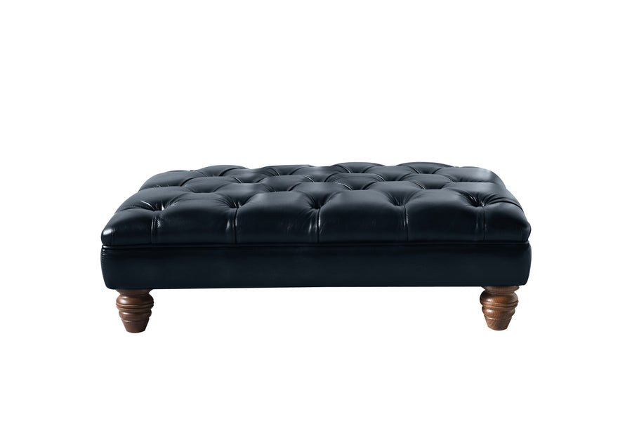 Monk | Large Bench Footstool | Antique Blue