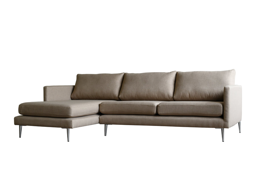 Ashley | Chaise Sofa Option 2 | Linoso Biscuit
