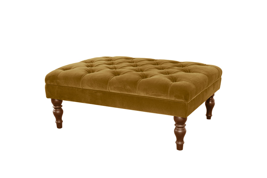 Morgan | Large Button Bench Footstool | Manolo Cinnamon