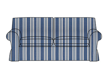 Newport | 3 Seater Extra Loose Cover | Capri Blue Stripe