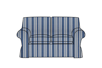 Newport | 2 Seater Extra Loose Cover | Capri Blue Stripe