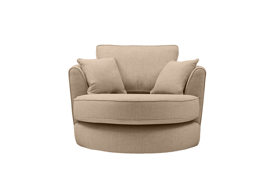 Elgar | Swivel Chair | Linoso Biscuit