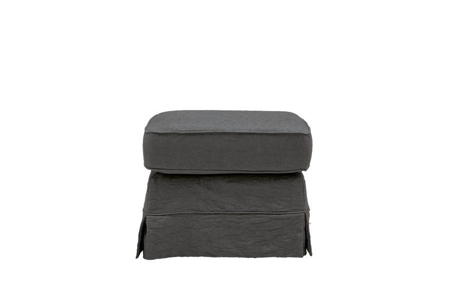 Madrid | Footstool Extra Loose Cover | Kingston Charcoal