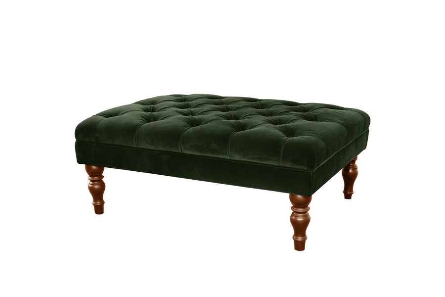 Lydia | Large Button Bench Footstool | Manolo Sage