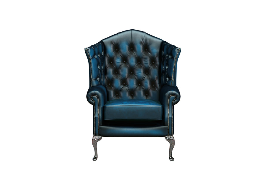 Victoria | Canterbury Highback Chair | Antique Blue