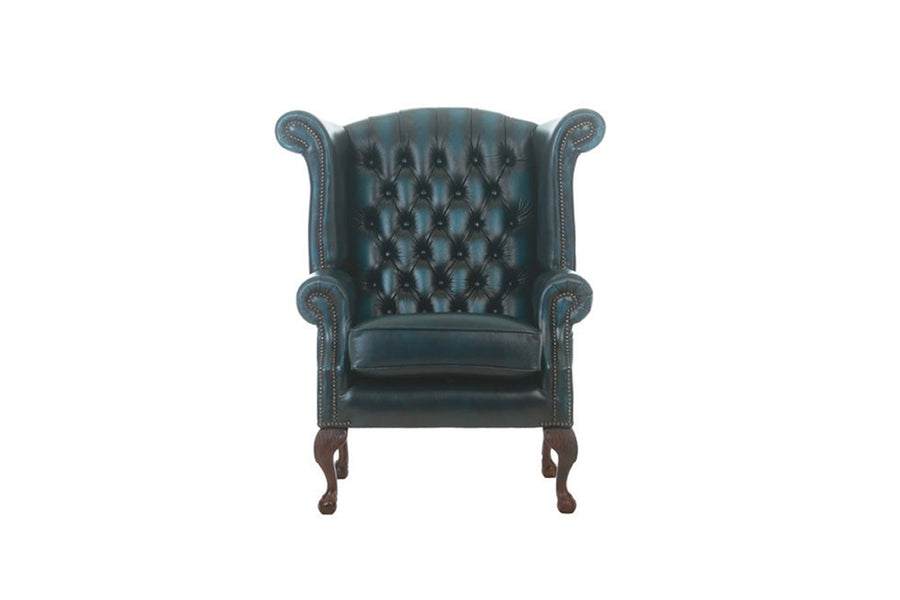 Chesterfield | Georgian Highback Chair | Antique Blue