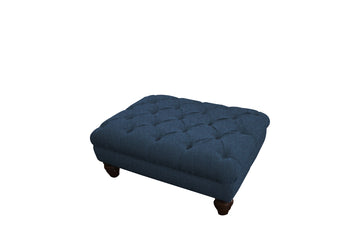 Grosvenor | Button Bench Footstool | Orly Blue
