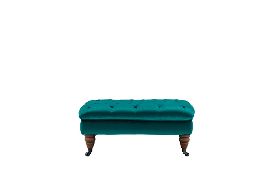 Mia | Button Bench Footstool | Opulence Teal