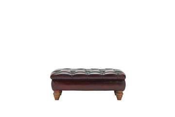 Monk | Bench Footstool | Antique Red